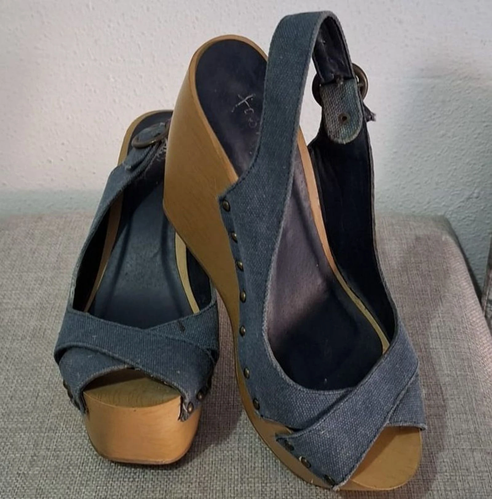 Marypaz wooden-effect wedge jeans clogs – photo 2